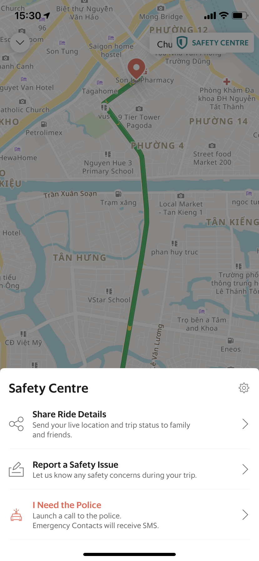 What Is Safety Center On Grab App Passenger